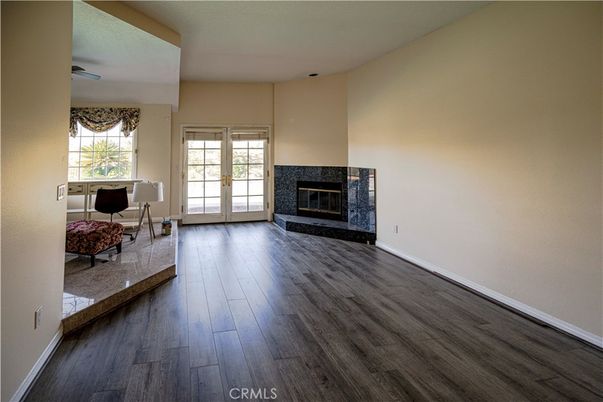 Fireplace, Home Office, Interior, Wood Texture Flooring