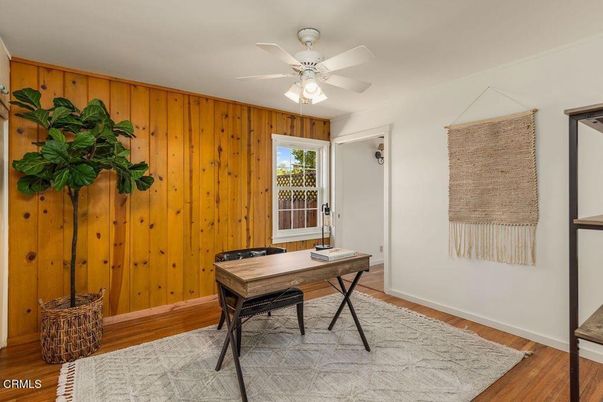 Home Office, Interior, Wood Texture Flooring, Wooden Walls