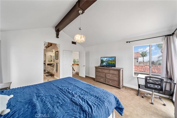 Bedroom, Interior, Pendant Lights, Wooden Beams