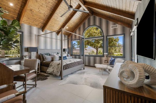 Bedroom, Interior, Recessed Lighting, Wooden Beams, Wooden Ceilings