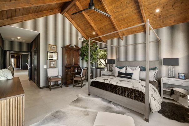 Bedroom, Interior, Recessed Lighting, Wooden Beams, Wooden Ceilings