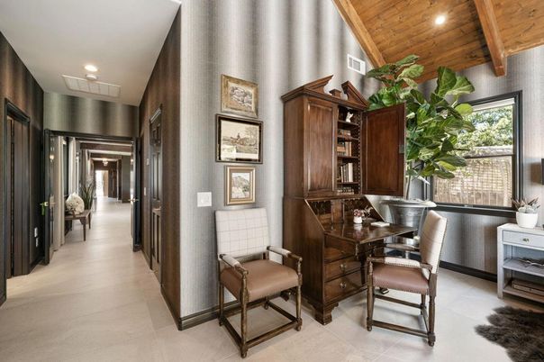 Home Office, Interior, Recessed Lighting, Wooden Beams, Wooden Ceilings