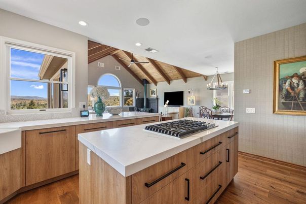 Interior, Kitchen, Pendant Lights, Recessed Lighting, Wooden Beams, Wooden Ceilings, Wood Texture Flooring
