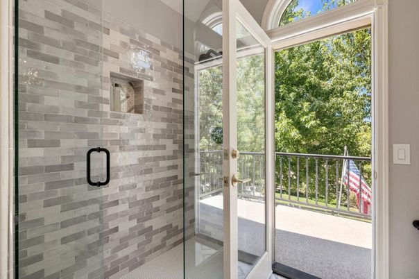 Bathroom, Glass Shower, Interior, Stone Walls, Sun Room
