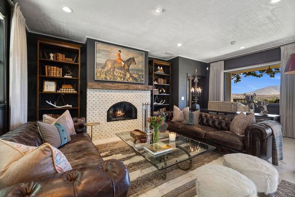 Fireplace, Interior, Living room, Recessed Lighting