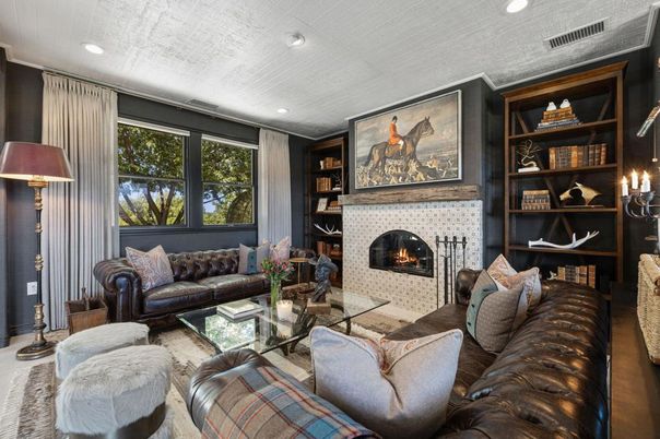 Fireplace, Interior, Living room, Recessed Lighting