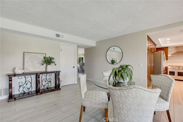 Dining room, Interior, Kitchen, Recessed Lighting, Wood Texture Flooring