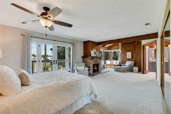 Bedroom, Fireplace, Interior, Wooden Walls