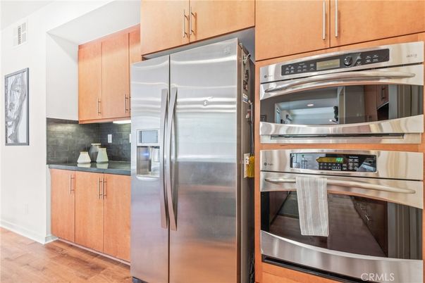 Interior, Kitchen, Stainless Steel Appliances, Wood Texture Flooring