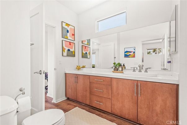 Bathroom, Dual Sink Vanities, Interior, Wood Texture Flooring