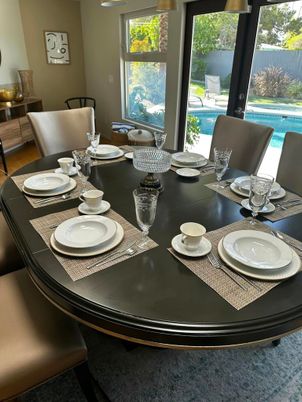 Dining room, Interior, Wood Texture Flooring