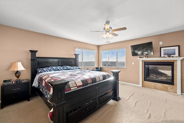 Bedroom, Fireplace, Interior