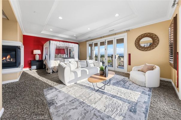 Bedroom, Fireplace, Interior, Living room, Recessed Lighting