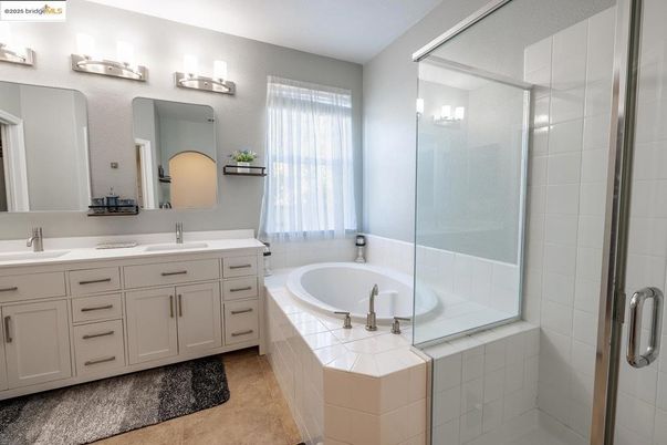 Bathroom, Dual Sink Vanities, Glass Shower, Interior