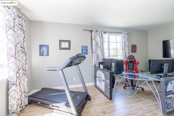 Fitness Equipment, Home Office, Interior, Wood Texture Flooring