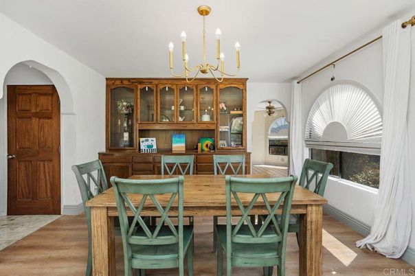 Chandelier, Dining room, Interior, Wood Texture Flooring