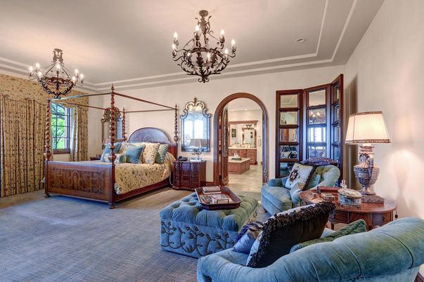 Bedroom, Chandelier, Interior, Recessed Lighting