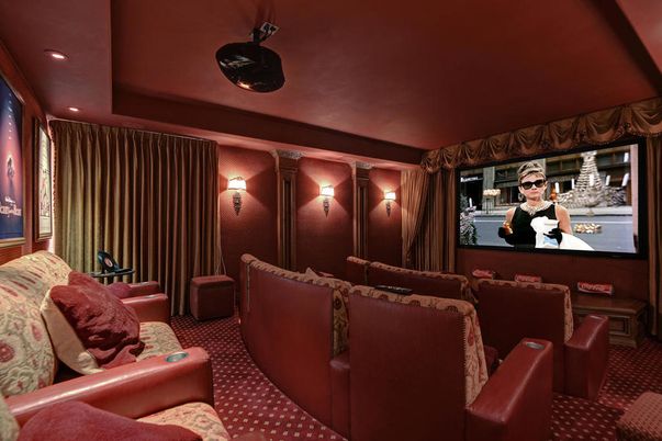 Home Theatre Room, Interior, Projection Screen, Recessed Lighting, Theatre Room