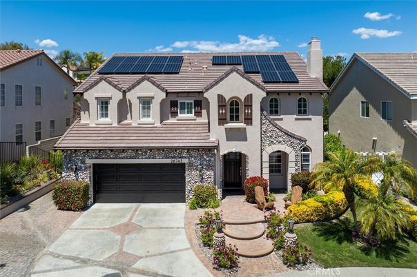 Attached, Exterior, Facade, Solar Panels, French Provincial