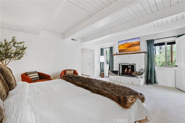 Bedroom, Fireplace, Interior