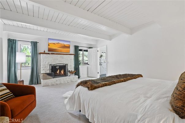 Bedroom, Fireplace, Interior