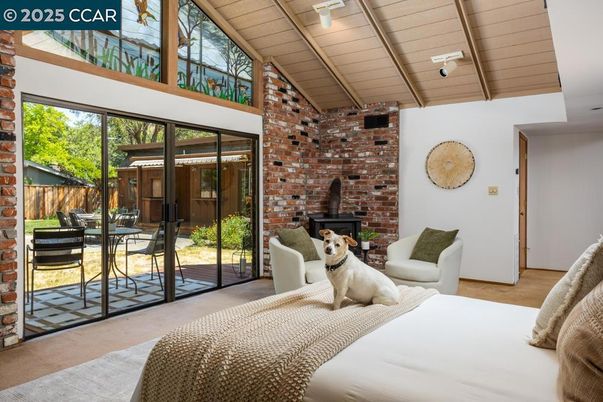 Bedroom, Interior, Stone Walls, Wooden Ceilings, Wood Texture Flooring