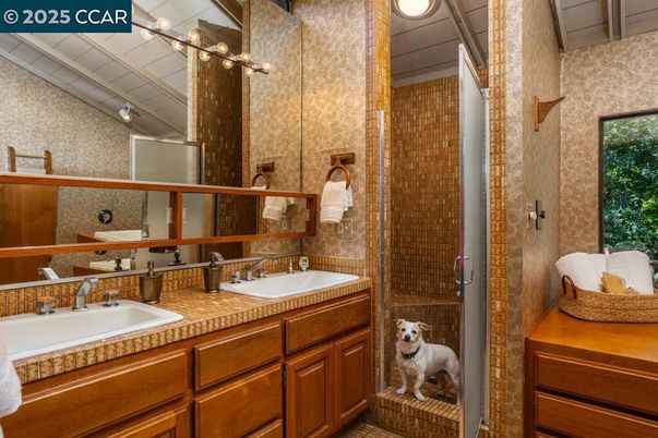Bathroom, Dual Sink Vanities, Interior, Tile Countertops