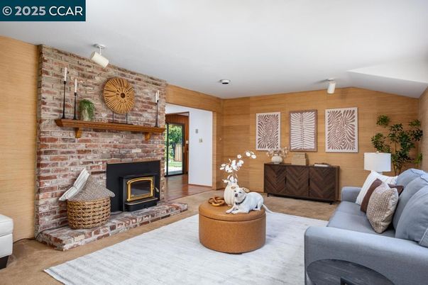 Fireplace, Interior, Living room, Stone Walls, Wooden Walls