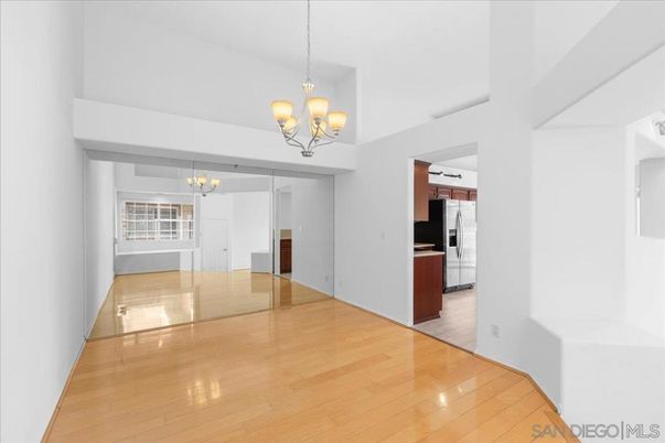 Chandelier, Empty room, Interior, Kitchen, Wood Texture Flooring