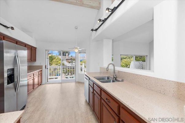Interior, Kitchen, Pendant Lights, Stainless Steel Appliances, Wood Texture Flooring