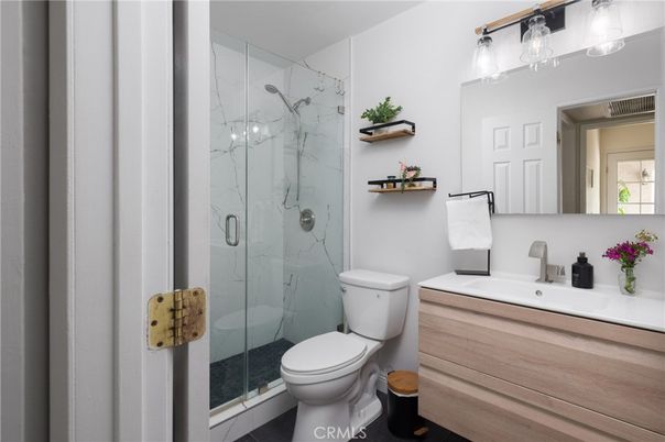 Bathroom, Glass Shower, Interior, Marble Walls