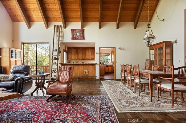 Dining room, Interior, Wooden Beams, Wooden Ceilings, Wood Texture Flooring