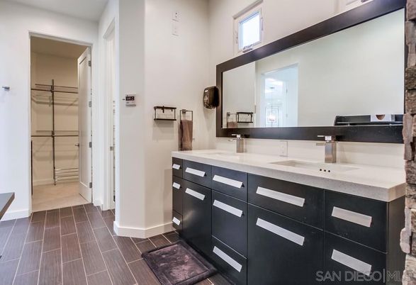 Bathroom, Dual Sink Vanities, Interior, Wood Texture Flooring