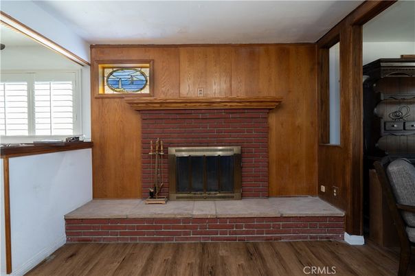 Fireplace, Interior, Wood Texture Flooring, Wooden Walls