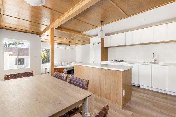Dining room, Interior, Kitchen, Pendant Lights, Wooden Ceilings, Wood Texture Flooring