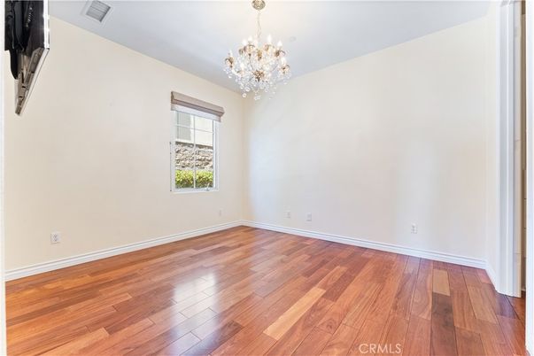 Chandelier, Empty room, Interior, Wood Texture Flooring