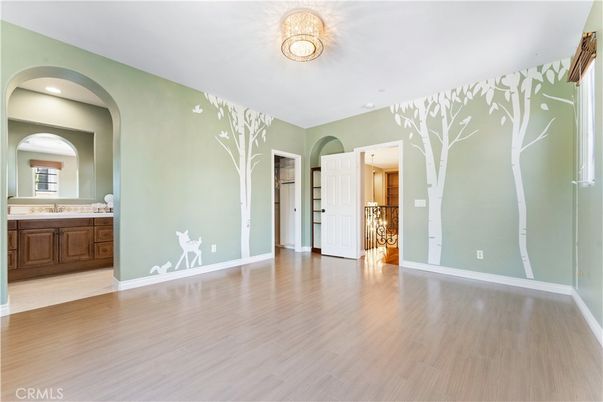 Bathroom, Empty room, Interior, Recessed Lighting, Wood Texture Flooring