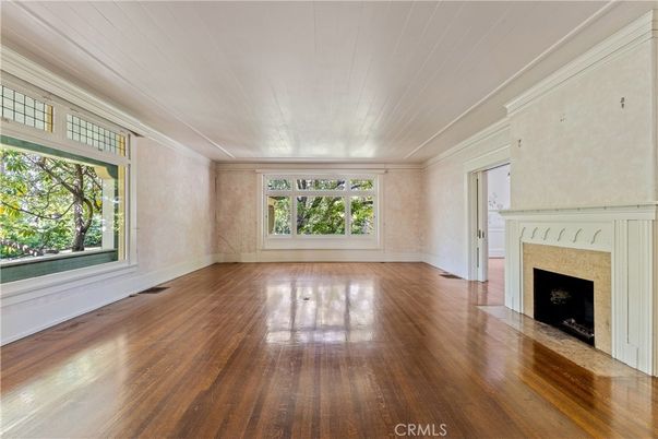 Empty room, Fireplace, Interior, Wood Texture Flooring