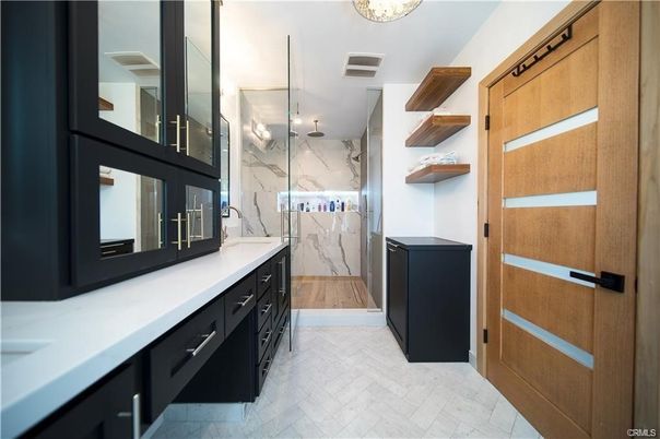 Bathroom, Glass Shower, Interior, Marble Walls