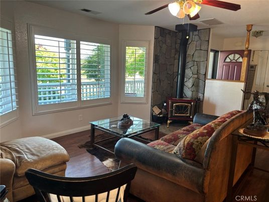 Interior, Living room, Stone Walls, Wood Texture Flooring
