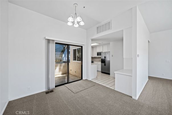 Chandelier, Empty room, Interior, Kitchen, Stainless Steel Appliances
