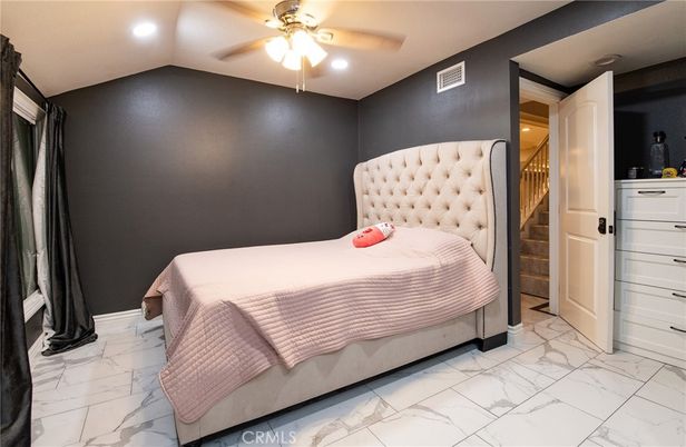 Bedroom, Interior, Marble, Recessed Lighting