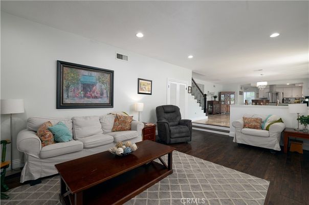 Interior, Kitchen, Living room, Recessed Lighting, Wood Texture Flooring
