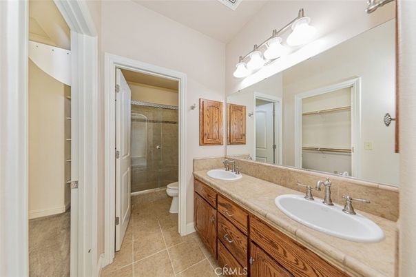 Bathroom, Dual Sink Vanities, Glass Shower, Interior, Tile Countertops