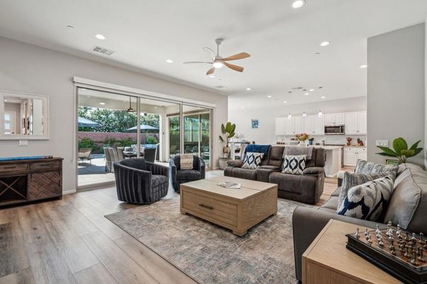 Interior, Kitchen, Living room, Pendant Lights, Recessed Lighting, Wood Texture Flooring