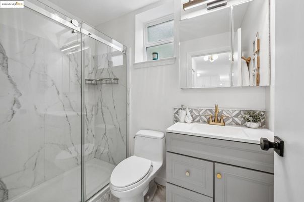 Bathroom, Glass Shower, Interior, Marble Walls