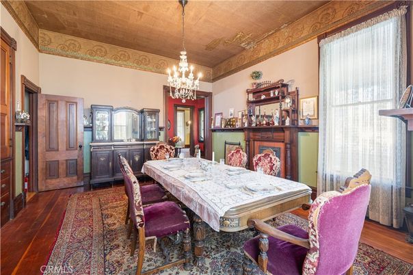 Chandelier, Dining room, Interior, Wood Texture Flooring