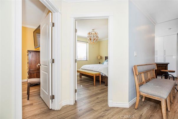Bedroom, Chandelier, Interior, Wood Texture Flooring