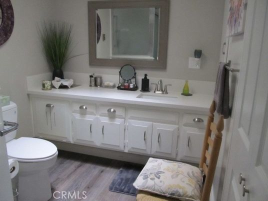 Bathroom, Dual Sink Vanities, Interior, Wood Texture Flooring