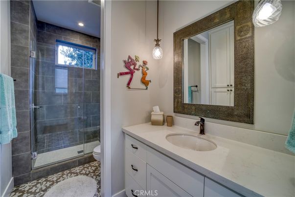 Bathroom, Glass Shower, Interior, Pendant Lights, Recessed Lighting